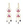 18K Yellow Gold Gold Ruby,Blue Sapphire Earrings for women image 1