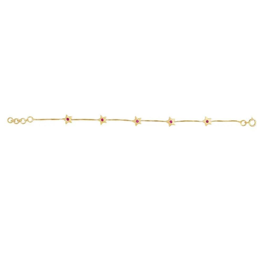 18K Yellow Gold Gold Ruby Bracelets for women