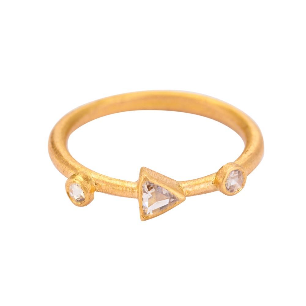 18K Yellow Gold Gold Diamond Rings for women