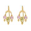 18K Yellow Gold Gold Sapphire,Pink Sapphire,Peridot Earrings for women image 1