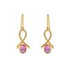 18K Yellow Gold Gold Pink Sapphire Earrings for women image 1