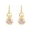 18K Yellow Gold Gold Tourmaline,Pink Sapphire,Diamond Earrings for women image 1