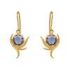 18K Yellow Gold Gold Blue Sapphire Earrings for women image 1