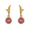 18K Yellow Gold Gold Pink Tourmaline,Tourmaline Earrings for women image 1