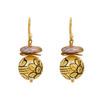 18K Yellow Gold,925 Sterling Silver Silver,Gold Printed Bead Earrings for women image 1
