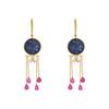 18K Yellow Gold Gold Ruby,Blue Sapphire,Diamond Earrings for women image 1
