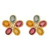 18K Yellow Gold Gold Orange Sapphire,Yellow Sapphire,Pink Sapphire Earrings for women image 1