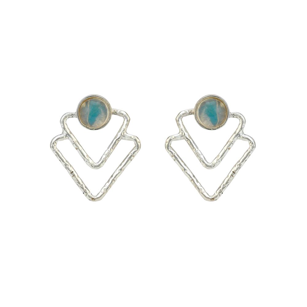 925 Sterling Silver Silver Opal Earrings for women