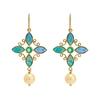 18K Yellow Gold Gold Opal,South Sea Pearl,Pearl,Emerald Earrings for women image 1