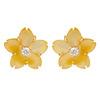 18K Yellow Gold Gold Mother Of Pearl,Diamond Earrings for women image 1