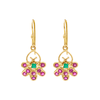 18K Yellow Gold Gold Ruby,Emerald Earrings for women image 1