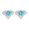 925 Sterling Silver Silver Blue Topaz Earrings for women image 1