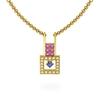 18K Yellow Gold Gold Pink Sapphire,Blue Sapphire,Diamond Pendants for women image 1