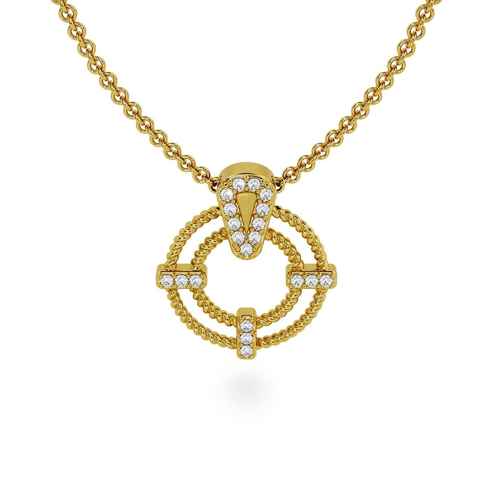 18K Yellow Gold Gold Diamond Pendants for women