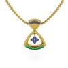 18K Yellow Gold Gold Blue Sapphire,Emerald Pendants for women image 1