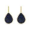 925 Sterling Silver,18K Yellow Gold Gold & Silver Blue Sapphire Earrings for women image 1