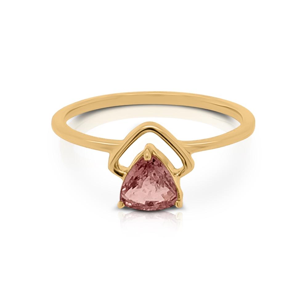 18K Yellow Gold Gold Sapphire,Pink Sapphire Rings for women