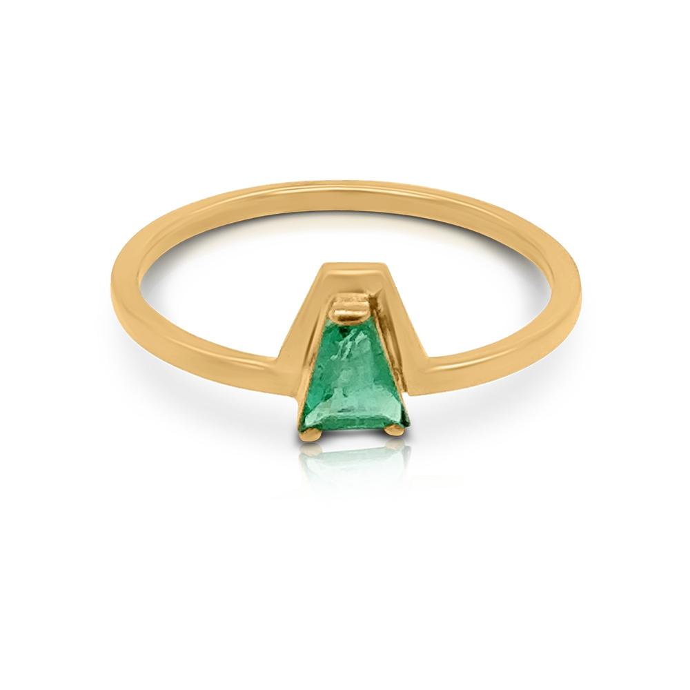 22K Yellow Gold Gold Emerald Rings for women