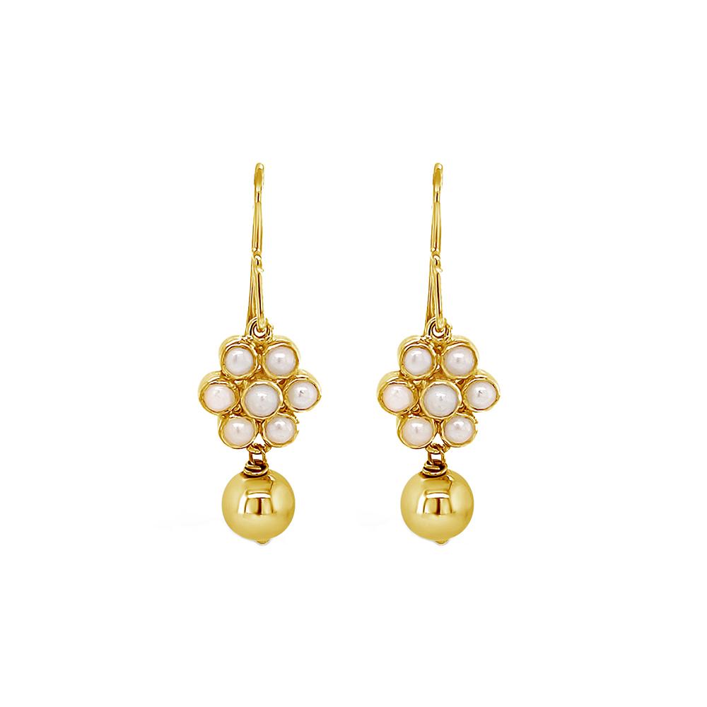 18K Yellow Gold Gold Cultured South Sea Pearl,Pearl Earrings for women