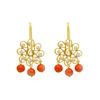 18K Yellow Gold Gold Cultured Freshwater Pearl,Coral Earrings for women image 1