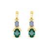 18K Yellow Gold Gold Opal,Emerald Earrings for women image 1