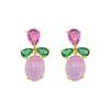 18K Yellow Gold Gold Pink Sapphire,Amethyst,Emerald Earrings for women image 1