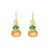 18K Yellow Gold Gold Citrine,Emerald Earrings for women image 1