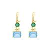 18K Yellow Gold Gold Blue Topaz,Emerald Earrings for women image 1