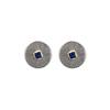 18K Yellow Gold,925 Sterling Silver Gold & Silver Blue Sapphire Earrings for women image 1
