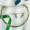 18K Yellow Gold Gold Diamond,Emerald Necklace Set for women image 1