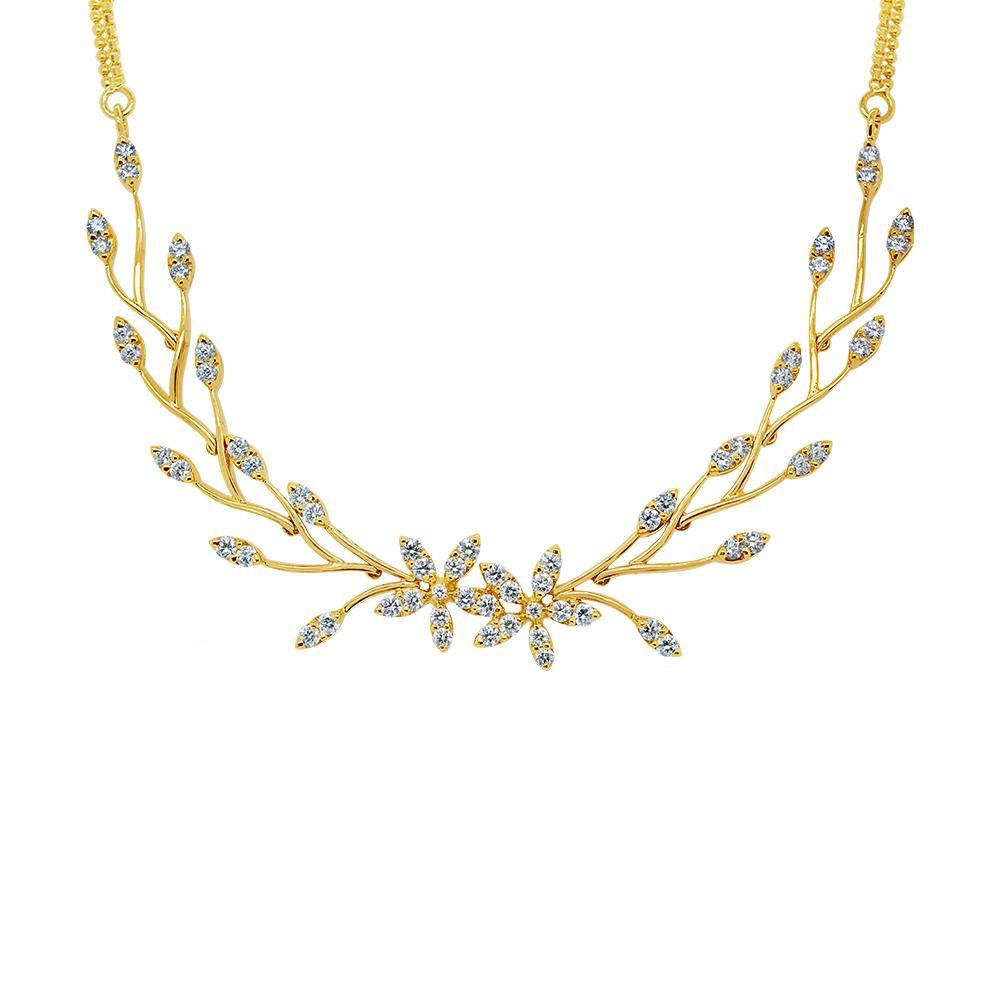 18K Yellow Gold Gold Diamond Necklaces for women