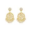 18K Yellow Gold Gold Cultured Button Pearl,Cultured Freshwater Pearl Earrings for women image 1