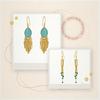 925 Sterling Silver Silver Turquoise,Chalcedony Earrings for women image 1