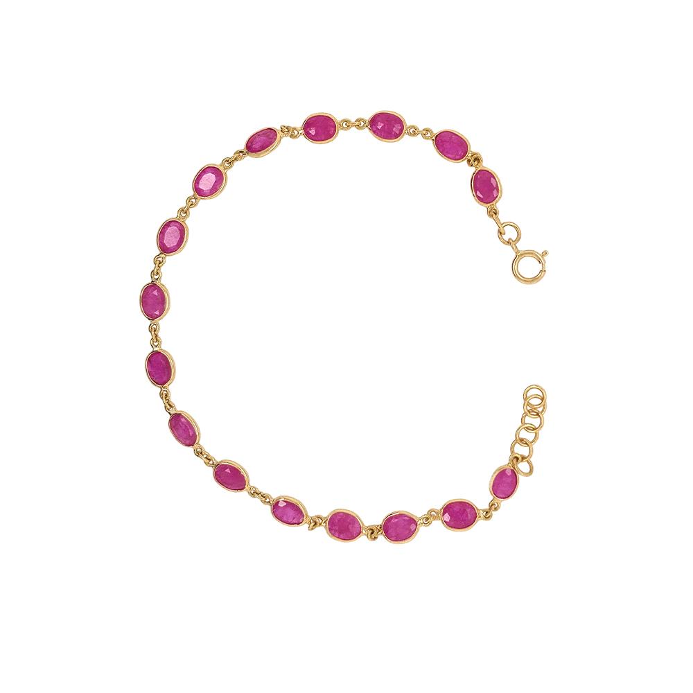 18K Yellow Gold Gold Ruby Bracelets for women