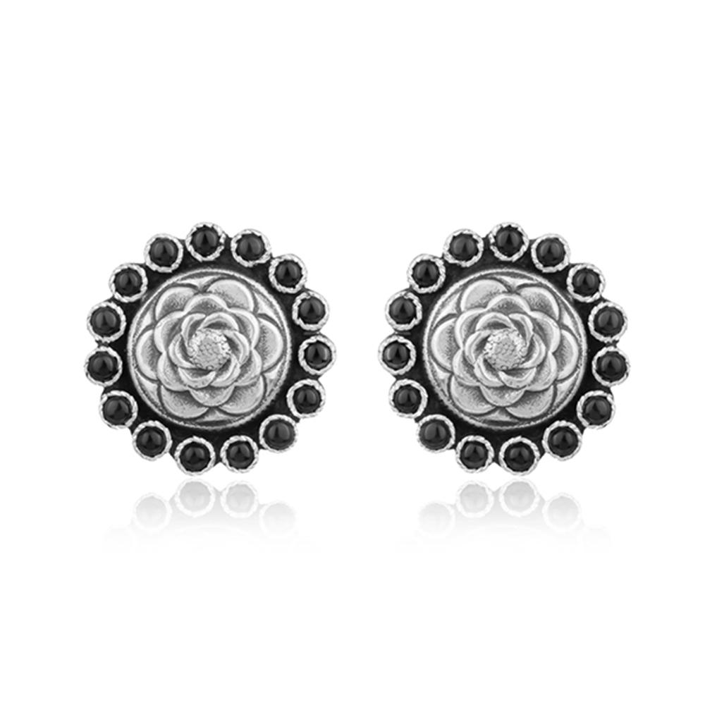 925 Sterling Silver Silver Onyx Earrings for women