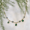 18K Yellow Gold Gold Blue Sapphire,Emerald Chain for women image 1