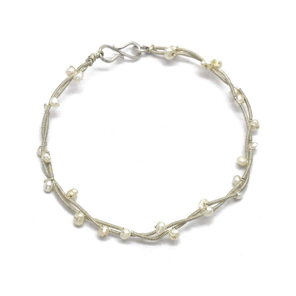 925 Sterling Silver Silver Synthetic Pearl Bracelets for women