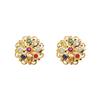 22K Yellow Gold Gold Navratna Stones,Diamond Earrings for women image 1