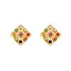 22K Yellow Gold Gold Navratna Stones,Diamond Earrings for women image 1