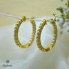 18K Yellow Gold Gold Cultured Button Pearl Earrings for women image 1