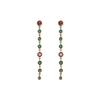 18K Yellow Gold Gold Pink Sapphire,Emerald Earrings for women image 1