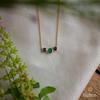 18K Yellow Gold Gold Blue Sapphire,Emerald Chain for women image 1