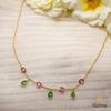 18K Yellow Gold Gold Pink Sapphire,Emerald Chain for women image 1