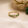 18K Yellow Gold Gold Diamond,Emerald Rings for women image 1
