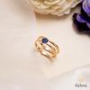 18K Rose Gold Gold Blue Sapphire Stacking Ring for women image 1