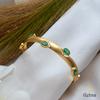 18K Yellow Gold Gold Emerald Bangle for women image 1