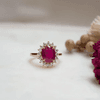 18K Rose Gold Pink Gold Ruby,Diamond Rings for women image 1