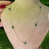 18K Yellow Gold Gold Diamond,Emerald Chain for women image 1
