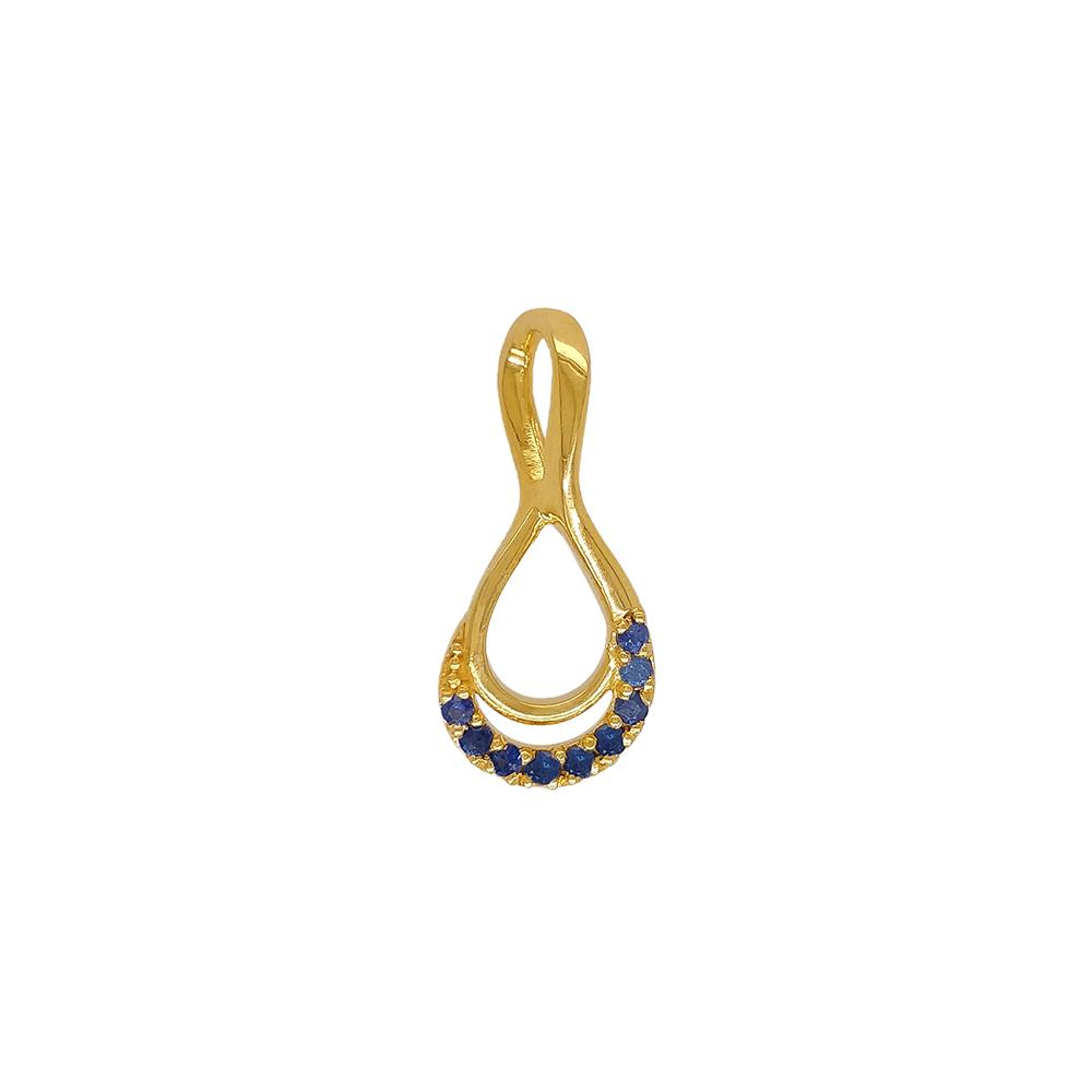18K Yellow Gold Gold Blue Sapphire Pendants for women