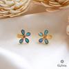 18K Yellow Gold Gold Opal,Pink Sapphire Earrings for women image 1